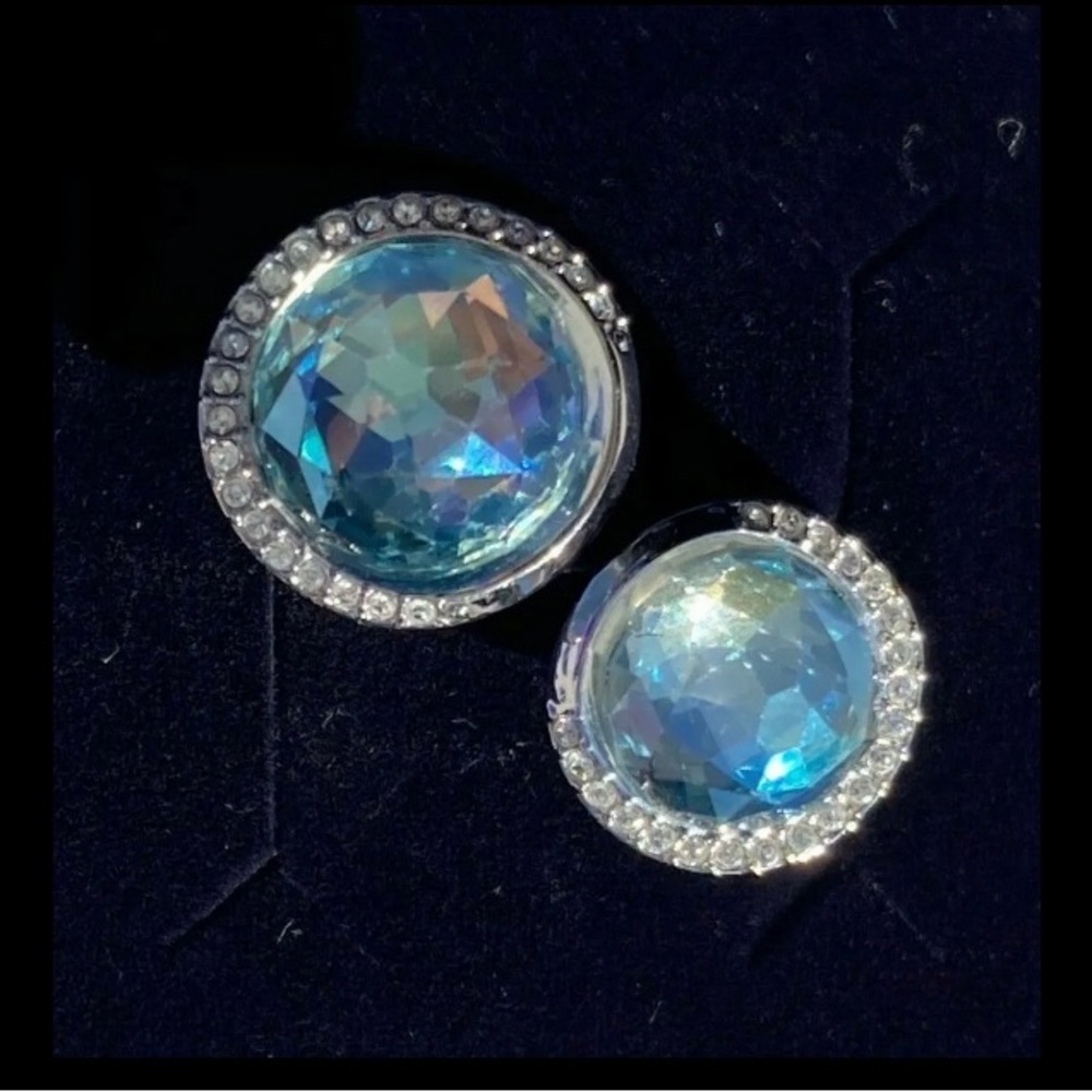 Stunning Swarovski Except Ring Double Light Azore Crystal Ring #5221575, Size 8